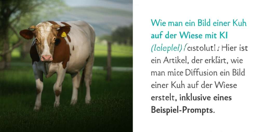 Absolut! Hier ist ein Artikel, der erklärt, wie man mit Stable Diffusion ein Bild einer Kuh auf der Wiese erstellt, inklusive eines Beispiel-Prompts.