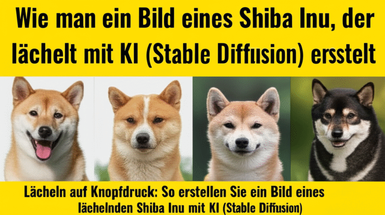 Lächeln auf Knopfdruck: So erstellen Sie ein Bild eines lächelnden Shiba Inu mit KI (Stable Diffusion)
