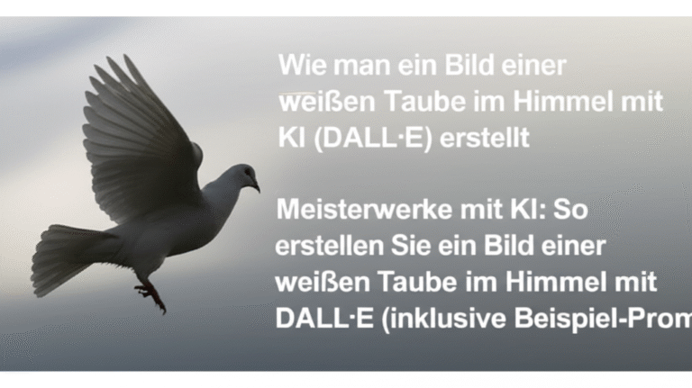 Meisterwerke mit KI: So erstellen Sie ein Bild einer weißen Taube im Himmel mit DALL·E (inklusive Beispiel-Prompt)
