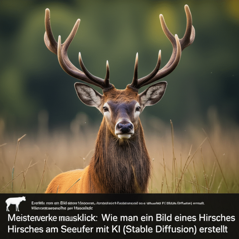 Meisterwerke per Mausklick: Wie man ein Bild eines Hirsches am Seeufer mit KI (Stable Diffusion) erstellt