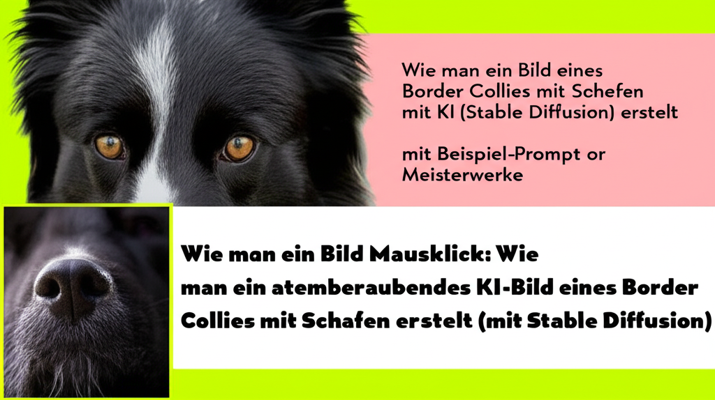 Meisterwerke per Mausklick: Wie man ein atemberaubendes KI-Bild eines Border Collies mit Schafen erstellt (mit Stable Diffusion)