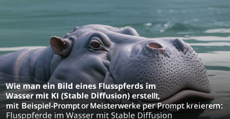 Meisterwerke per Prompt kreieren: Flusspferde im Wasser mit Stable Diffusion