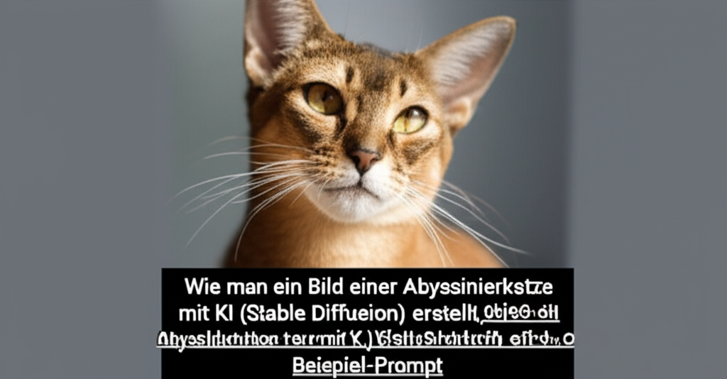 Wie man ein Bild einer Abyssinierkatze mit KI (Stable Diffusion) erstellt, mit Beispiel-Prompt