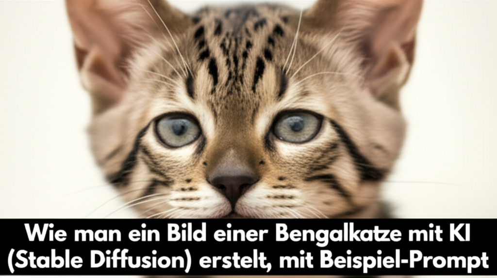 Wie man ein Bild einer Bengalkatze mit KI (Stable Diffusion) erstellt, mit Beispiel-Prompt