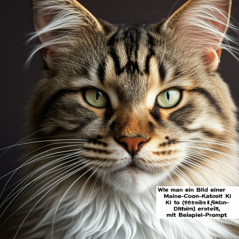 Wie man ein Bild einer Maine-Coon-Katze mit KI (Stable Diffusion) erstellt, mit Beispiel-Prompt
