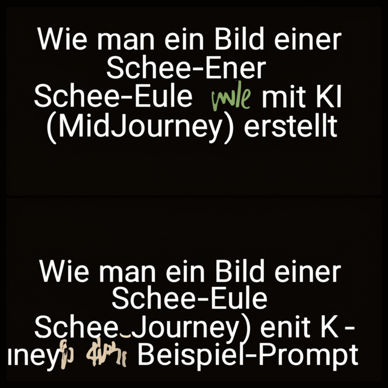 Wie man ein Bild einer Schnee-Eule mit KI (MidJourney) erstellt, mit Beispiel-Prompt