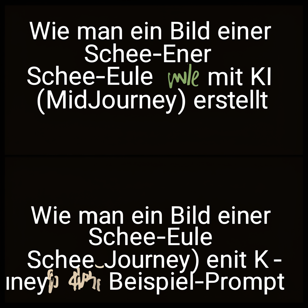 Wie man ein Bild einer Schnee-Eule mit KI (MidJourney) erstellt, mit Beispiel-Prompt