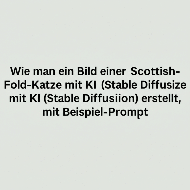Wie man ein Bild einer Scottish-Fold-Katze mit KI (Stable Diffusion) erstellt, mit Beispiel-Prompt