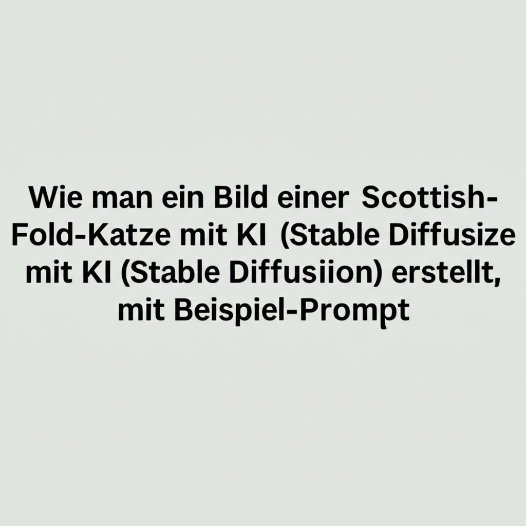 Wie man ein Bild einer Scottish-Fold-Katze mit KI (Stable Diffusion) erstellt, mit Beispiel-Prompt