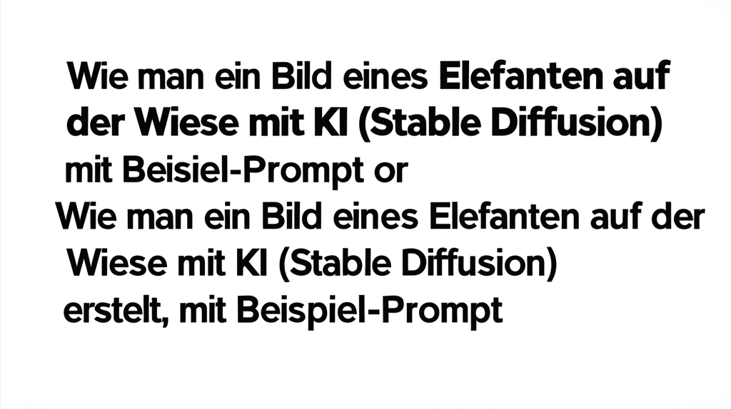 Wie man ein Bild eines Elefanten auf der Wiese mit KI (Stable Diffusion) erstellt, mit Beispiel-Prompt