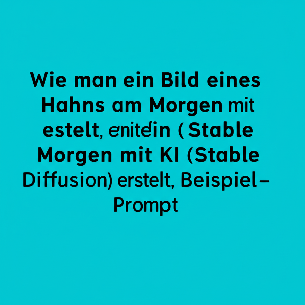 Wie man ein Bild eines Hahns am Morgen mit KI (Stable Diffusion) erstellt, mit Beispiel-Prompt