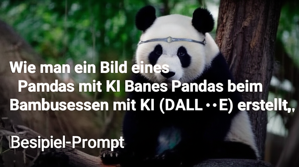 Wie man ein Bild eines Pandas beim Bambusessen mit KI (DALL·E) erstellt, mit Beispiel-Prompt