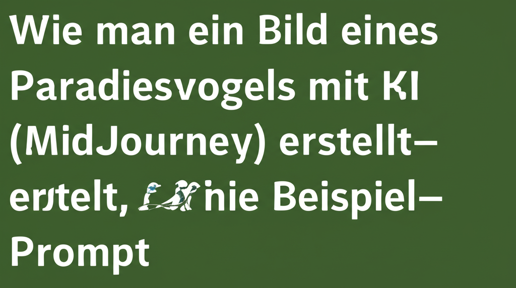Wie man ein Bild eines Paradiesvogels mit KI (MidJourney) erstellt, mit Beispiel-Prompt