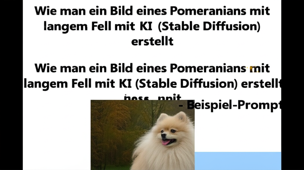 Wie man ein Bild eines Pomeranians mit langem Fell mit KI (Stable Diffusion) erstellt, mit Beispiel-Prompt