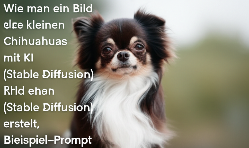 Wie man ein Bild eines kleinen Chihuahuas mit KI (Stable Diffusion) erstellt, mit Beispiel-Prompt
