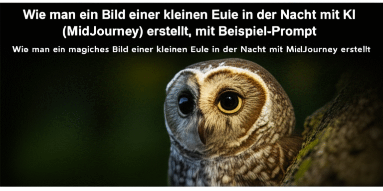 Wie man ein magisches Bild einer kleinen Eule in der Nacht mit MidJourney erstellt